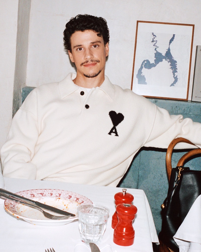 Adam DiMarco Ami Paris fall-winter 2025 campaign sweater polo