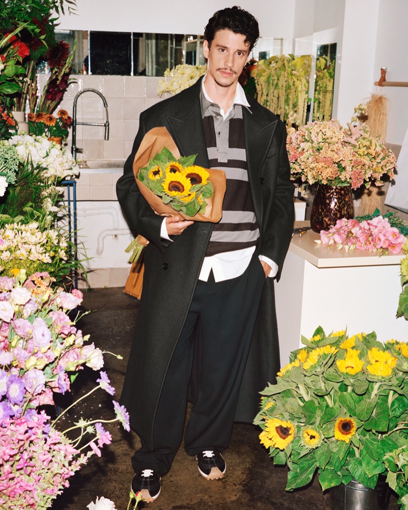 Adam DiMarco Ami Paris fall-winter 2025 campaign coat polo