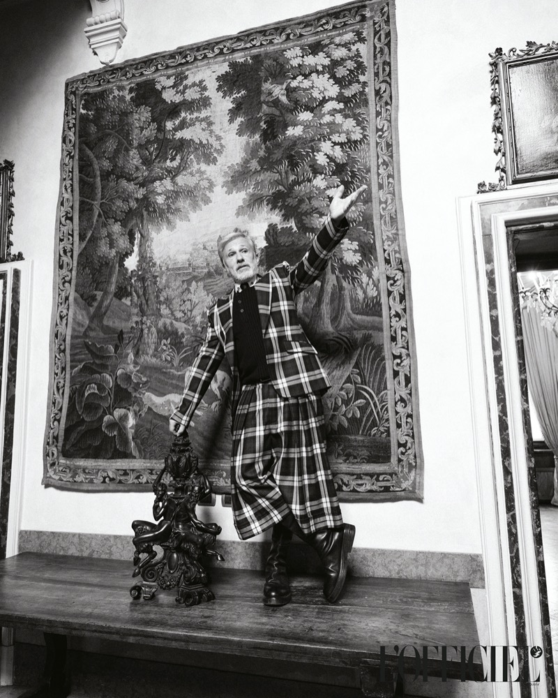 Christoph Waltz 2025 L'Officiel Argentina plaid suit