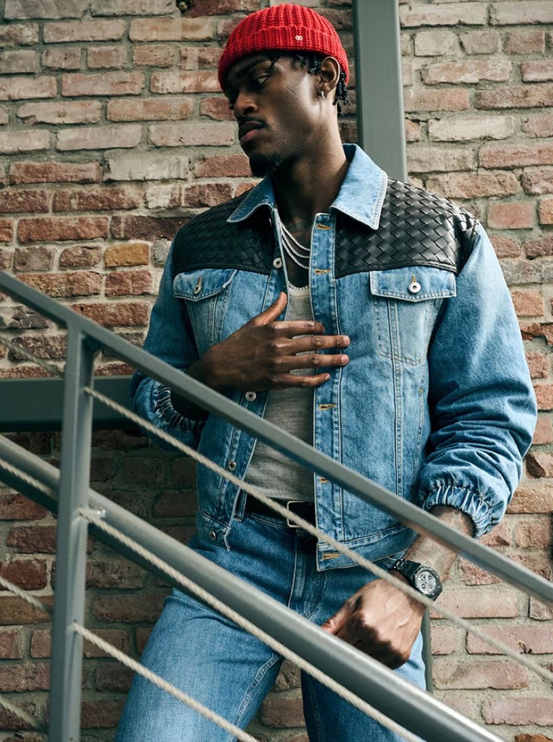 Jarred Vanderbilt FWRD Bottega Veneta denim jacket jeans