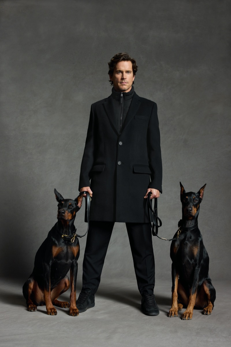 Matt Bomer Mackage CORE campaign SKAI-SLB 3-in-1 wool coat