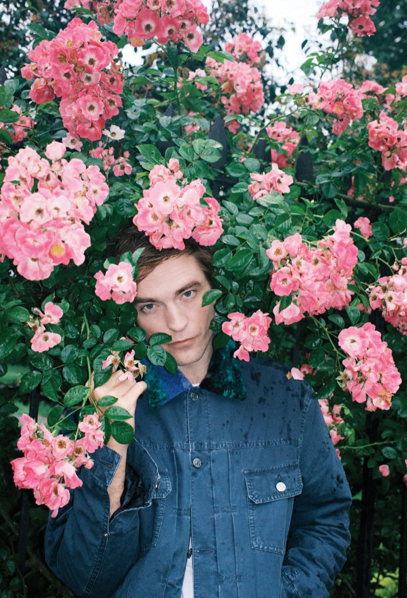 Robert Pattinson ICON America photo shoot flowers