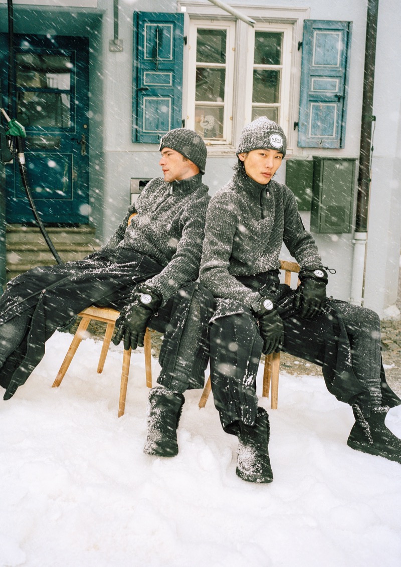 Models Sean O'Pry Taemin Park Giorgio Armani Neve fall-winter 2025 collection