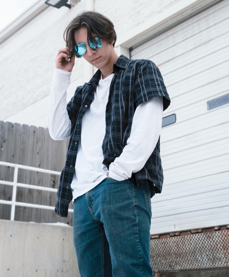 Layered short sleeve shirt outfit men