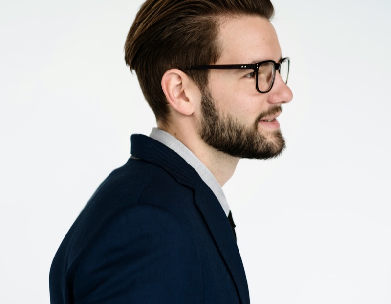 Man glasses side profile
