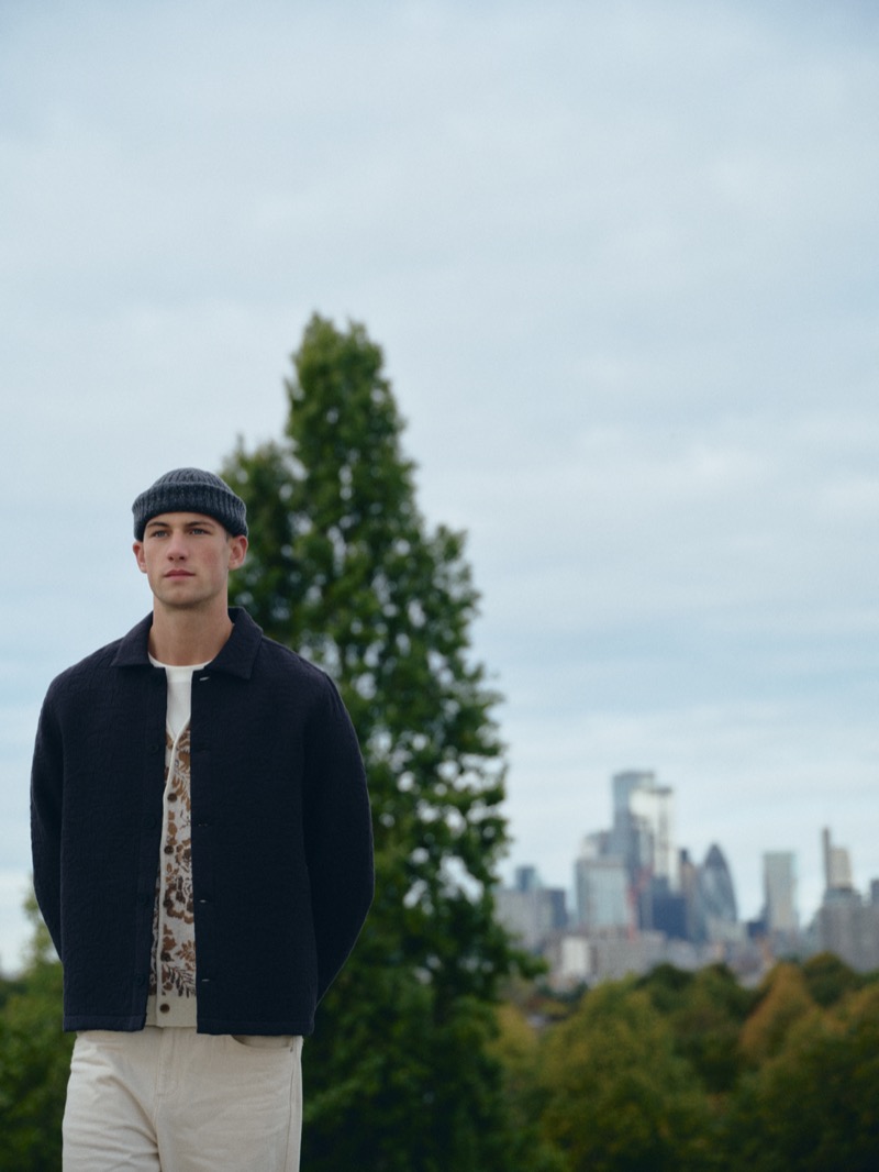 Wax London wool jacket jacquard cardigan