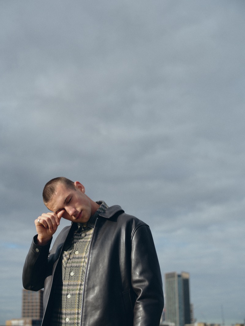 Wax London High Winter Collection Leather Jacket Wool Overshirt