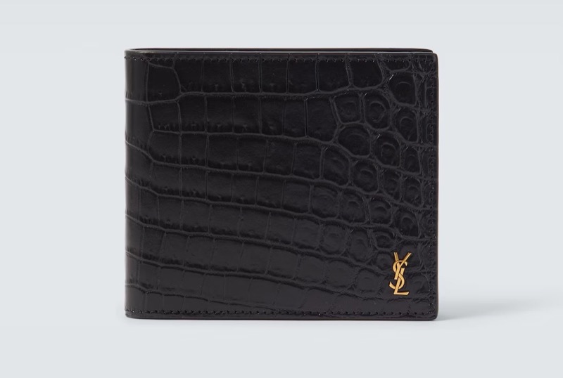 Saint Laurent Croc-effect Leather Wallet Men