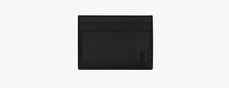 Saint Laurent Tiny Cassandre Card Case in Matte Leather Men