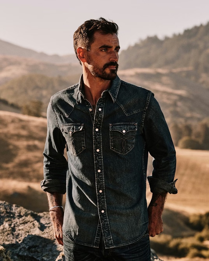 RRL Denim Buffalo Western Work Shirt