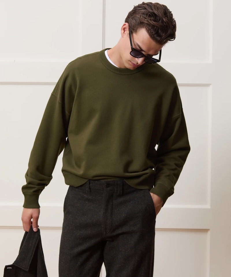Todd Snyder Relaxed Portuguese Terry Crew Neck