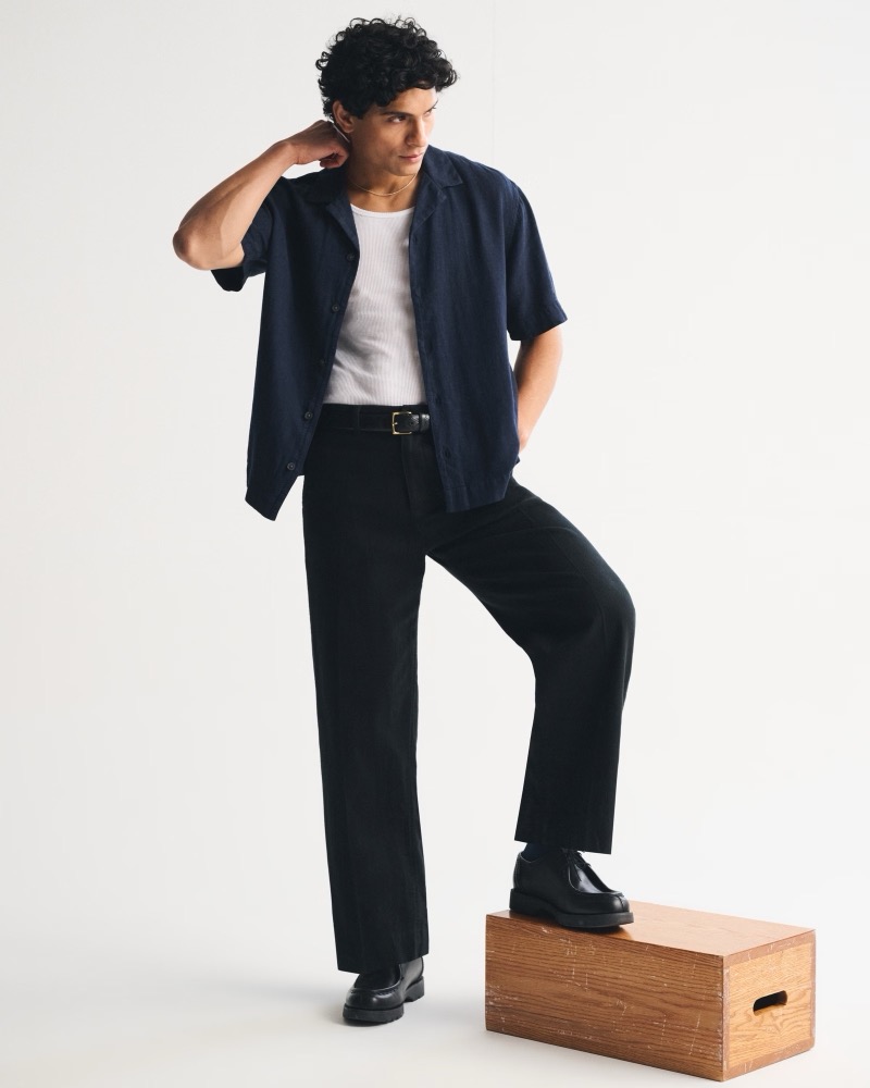 Abercrombie Cotton Baggy Trouser Black