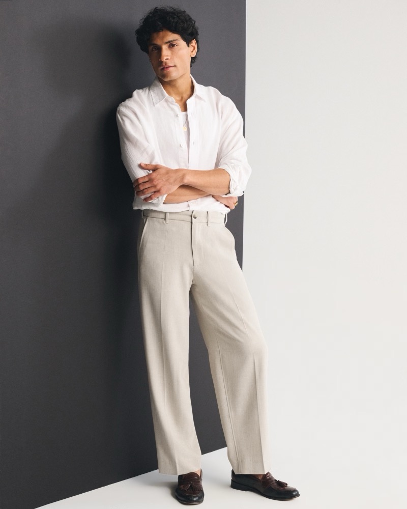 Abercrombie Menswear Baggy Trouser Oatmeal