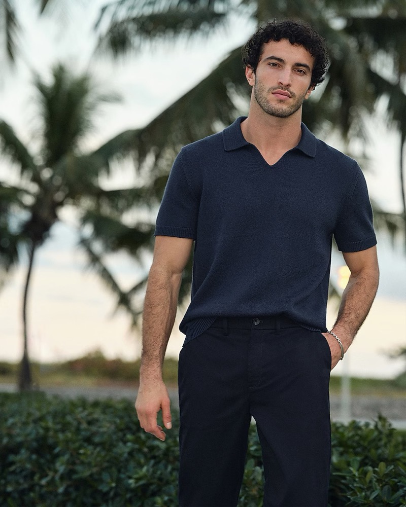 Express Ribbed Johnny Collar Sweater