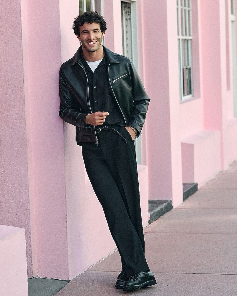 Express Zip Chest Pocket Faux Leather Jacket