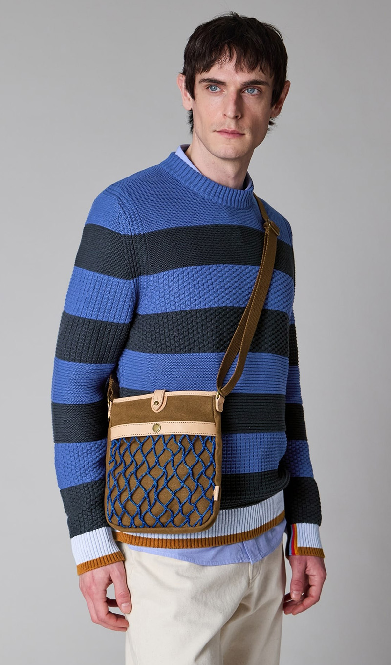 Paul Smith Loves Barbour Striped Southwold Sweater Cross Body Bag Crop