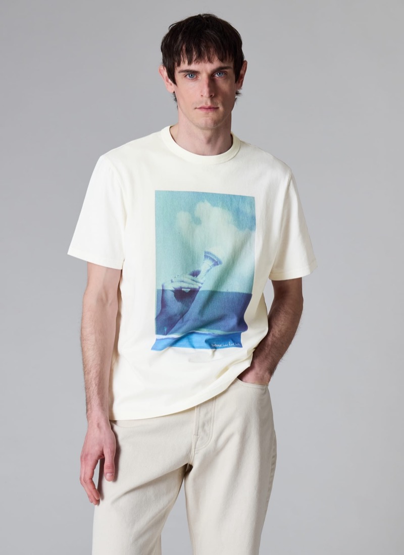 Paul Smith Loves Barbour Whisper White Scoop Print T-shirt