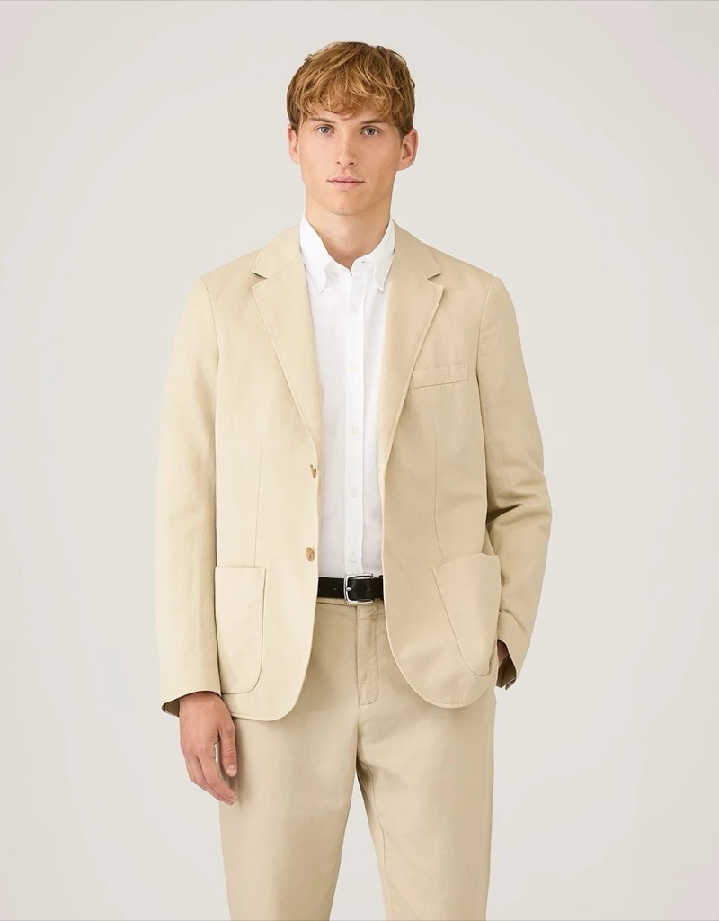 Sunspel Cotton Linen Unstructured Blazer