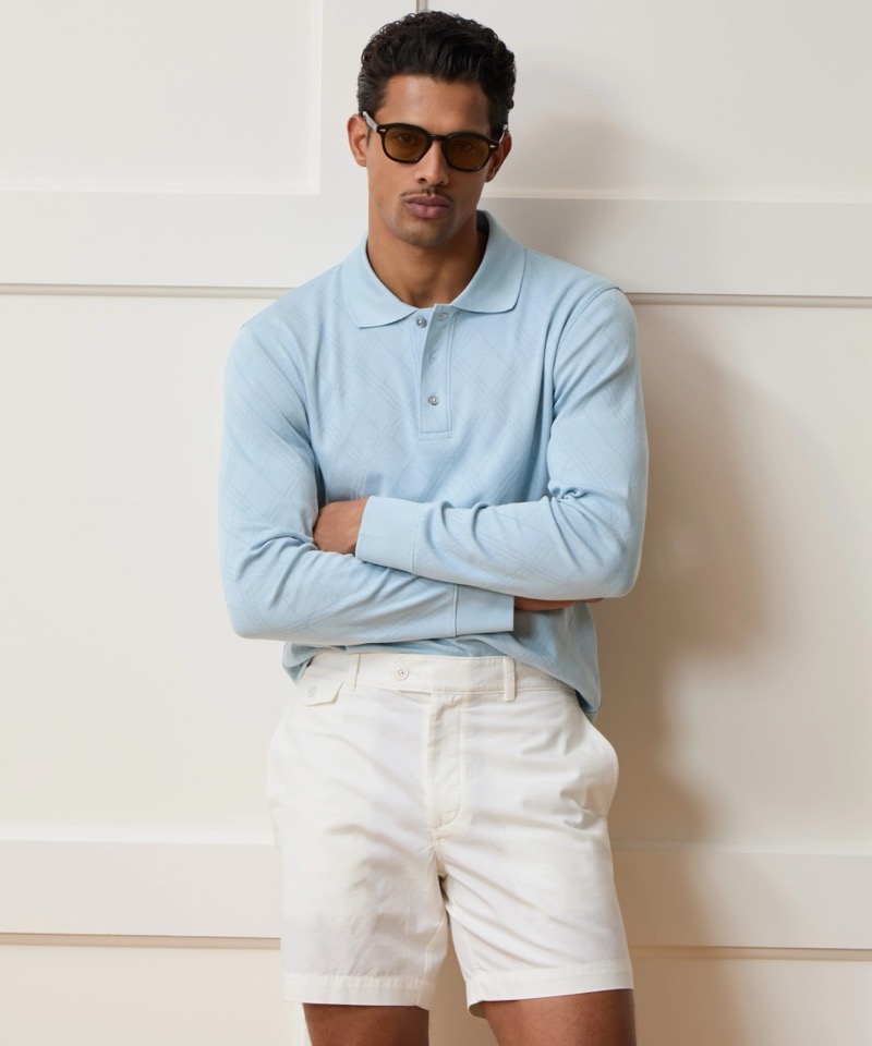 Todd Snyder Cotton Jacquard Long-sleeve Polo