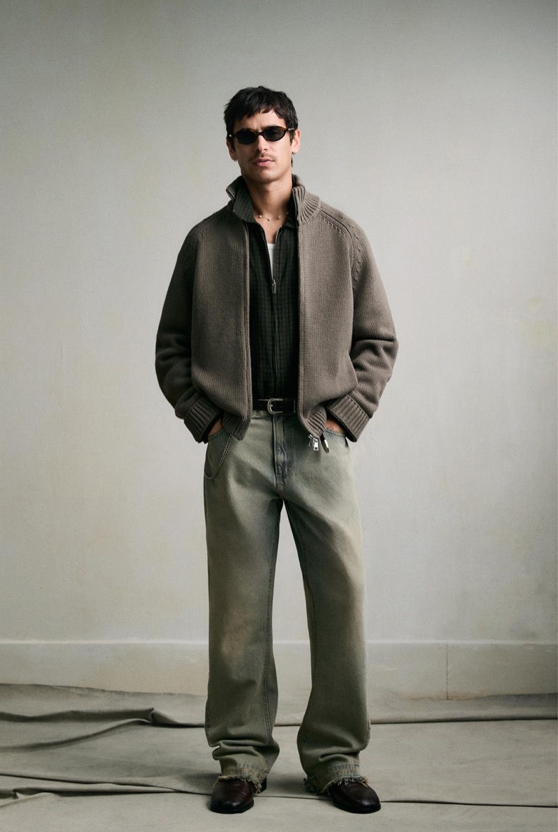 Zara Knitted Bomber Jacket