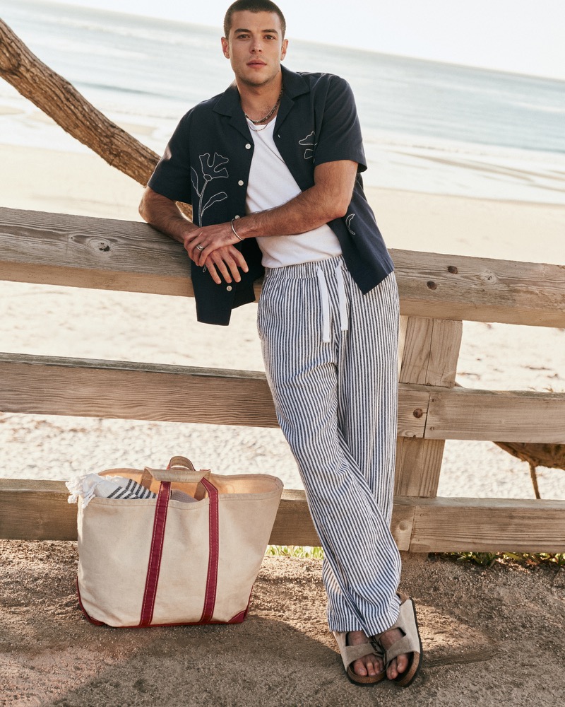 Abercrombie & Fitch Baggy Cotton Texture Pull on Pant