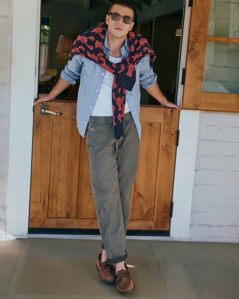 Abercrombie & Fitch Sea Fade Relaxed Straight Pull On Pant