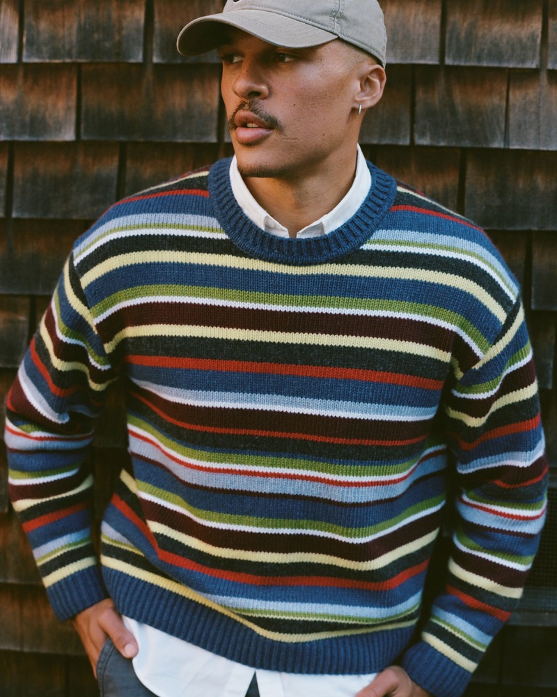 Abercrombie Striped Crew Sweater AF Archive