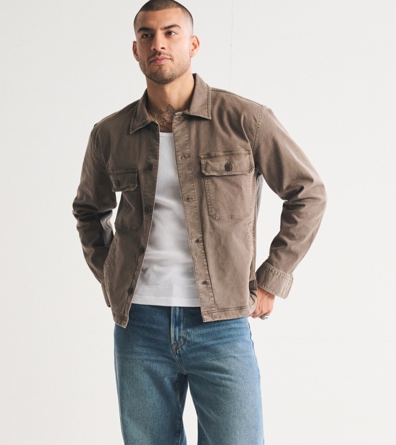 Abercrombie & Fitch Twill Shirt Jacket Model