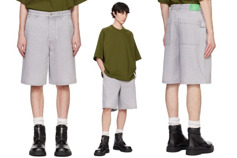 Bottega Veneta Gray Washed Denim Shorts