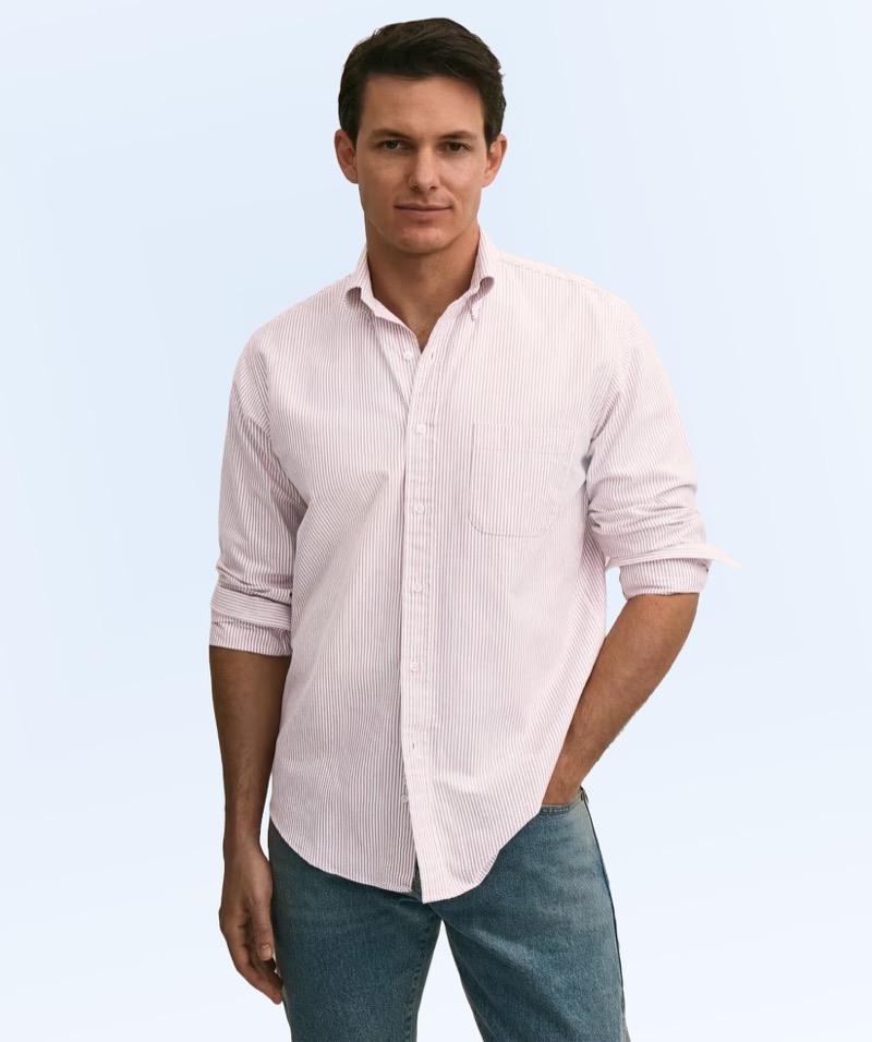 Brooks Brother Candy Striped Friday Oxford Shirt