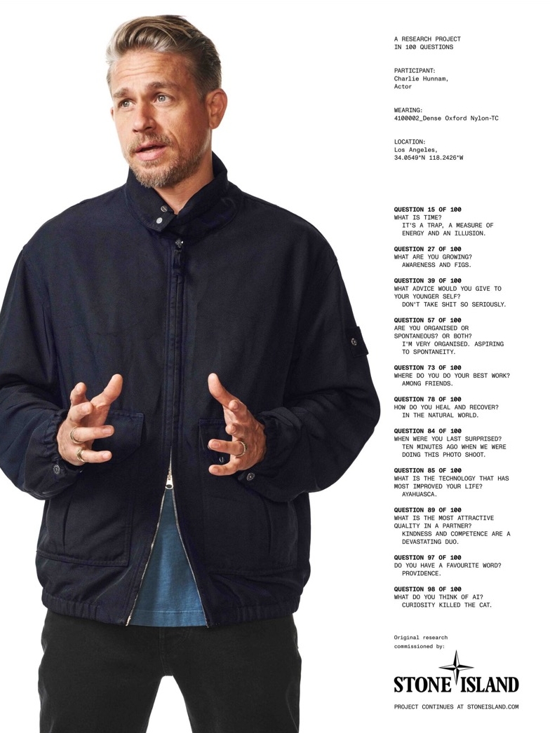 Charlie Hunnam Stone Island Spring Summer 2026