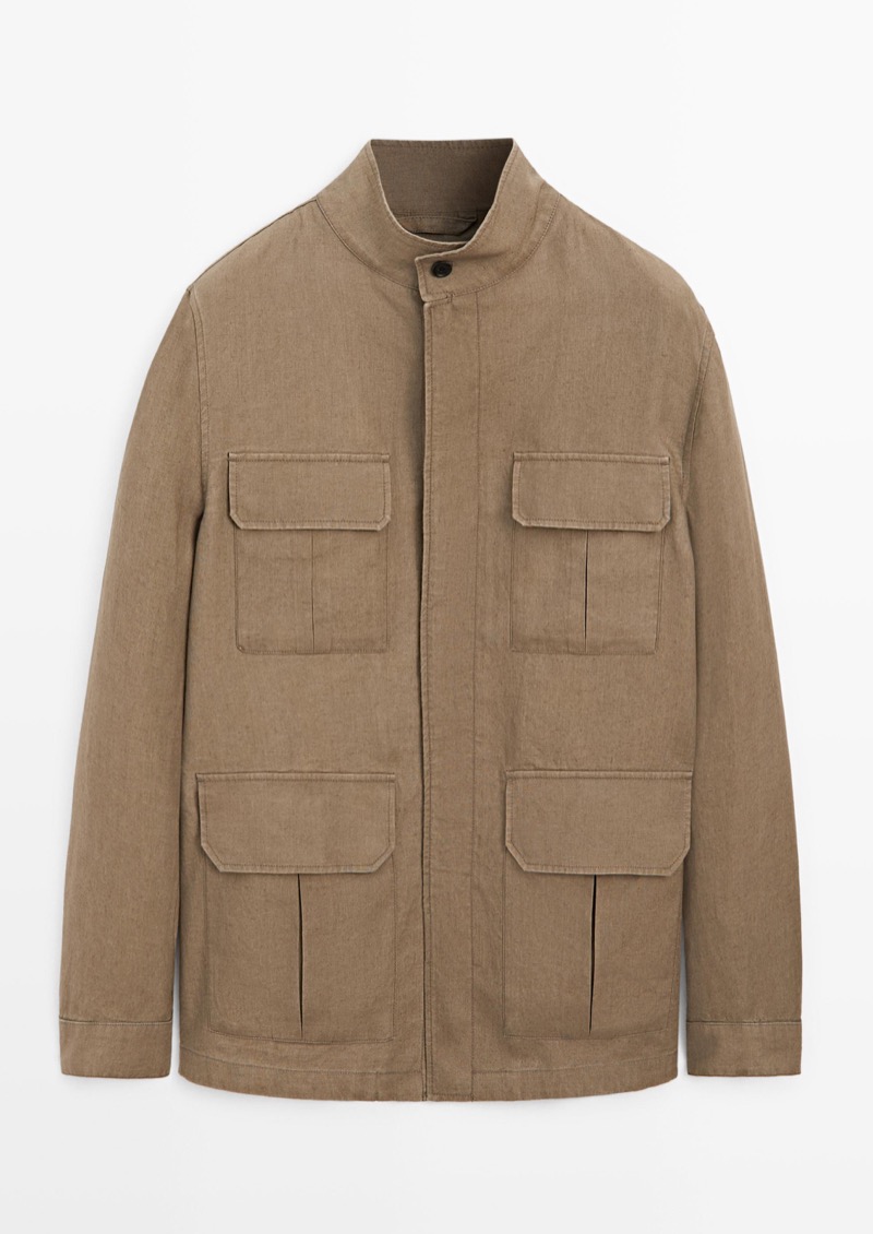 Massimo Dutti Linen Safari Jacket