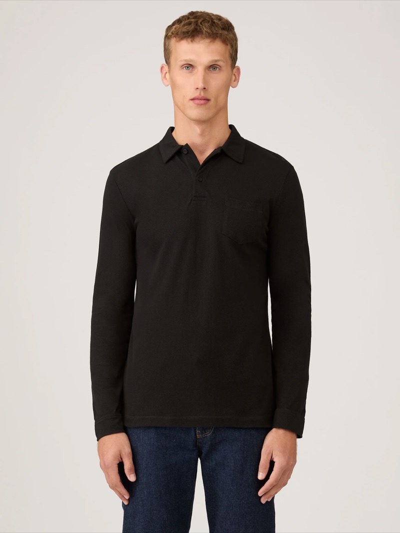 Sunspel Long sleeve Riviera Polo Shirt