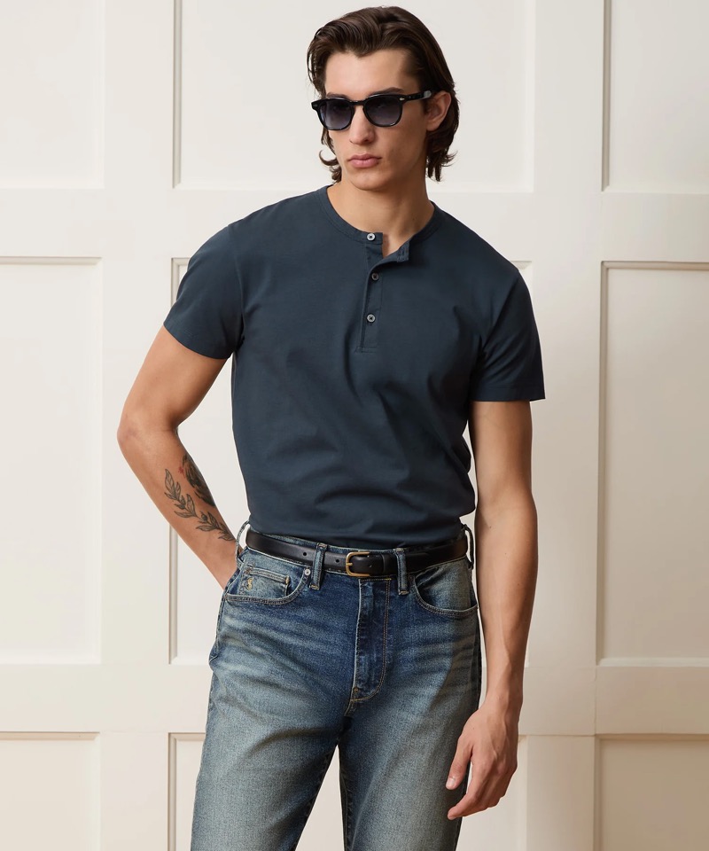 Todd Snyder Portuguese Cotton Short-sleeve Henley T-shirt