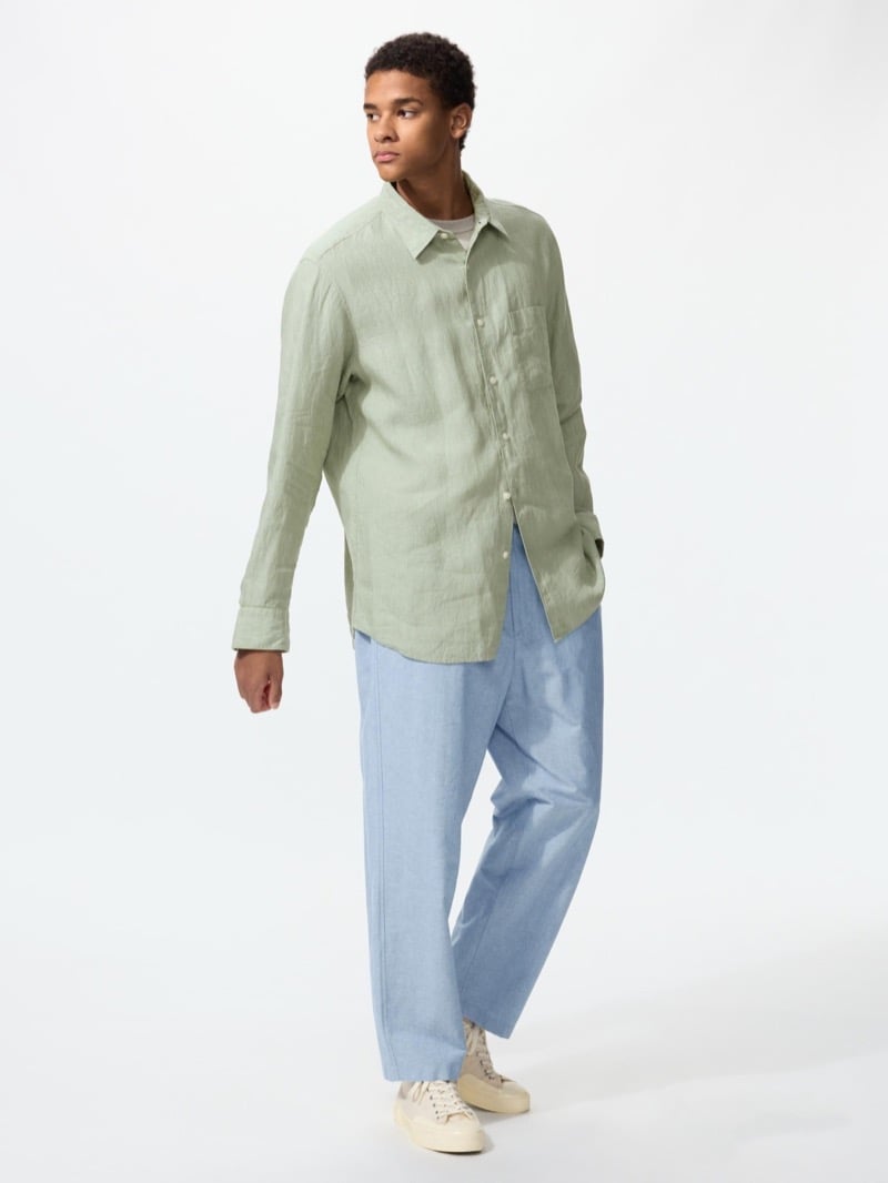 UNIQLO Linen Blend Easy Ankle Pants Model