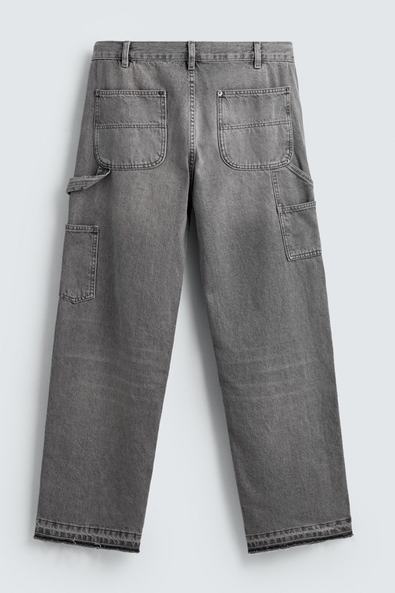 Zara Washed Carpenter Pocket Jeans Back