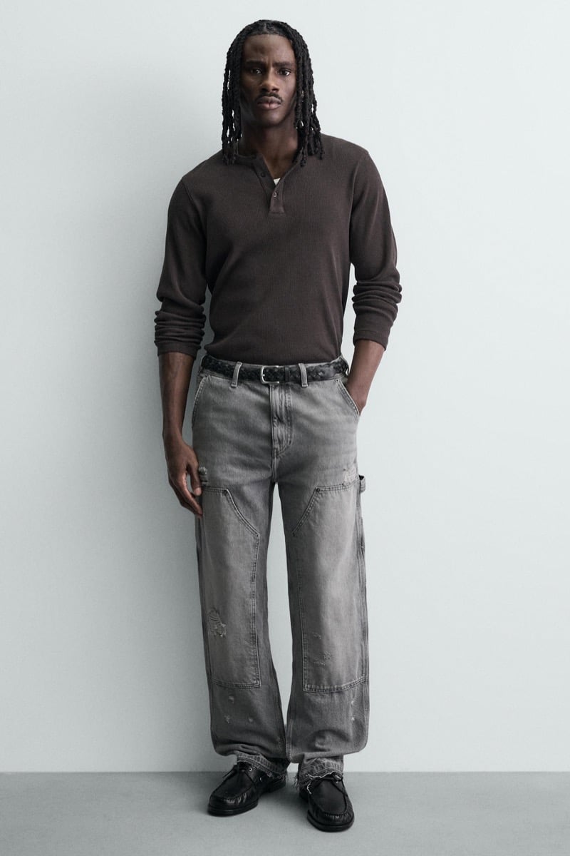 Zara Washed Carpenter Pocket Jeans Model
