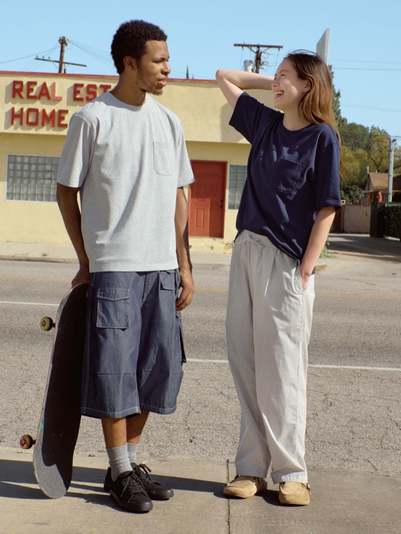 Models wear pocket T-shirts