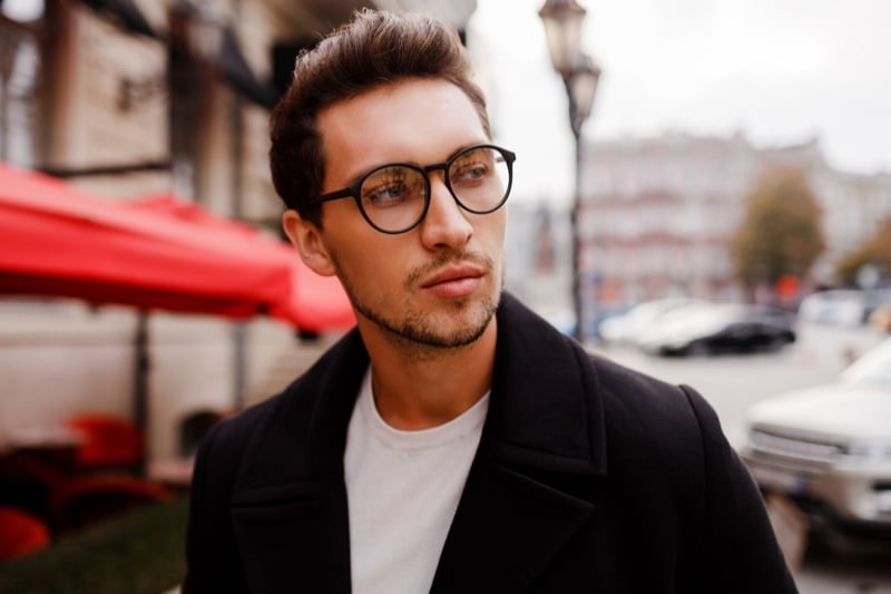Coat Round Glasses