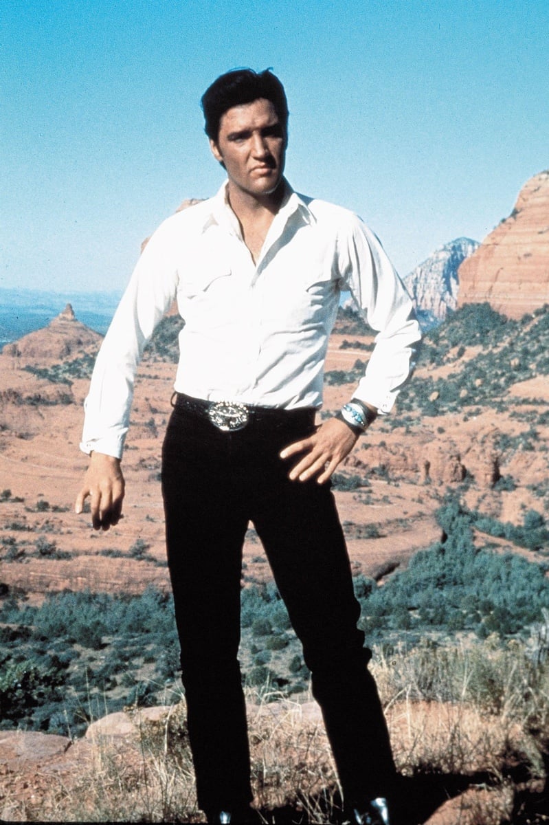 Elvis Presley white shirt silver concho belt stay away joe 1968