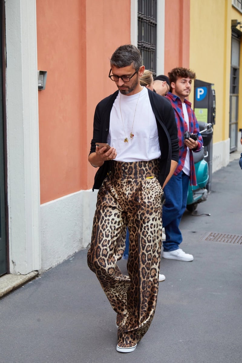 Leopard Pants Blank Tee Outfit