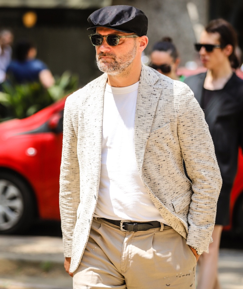 Man blazer tee hat