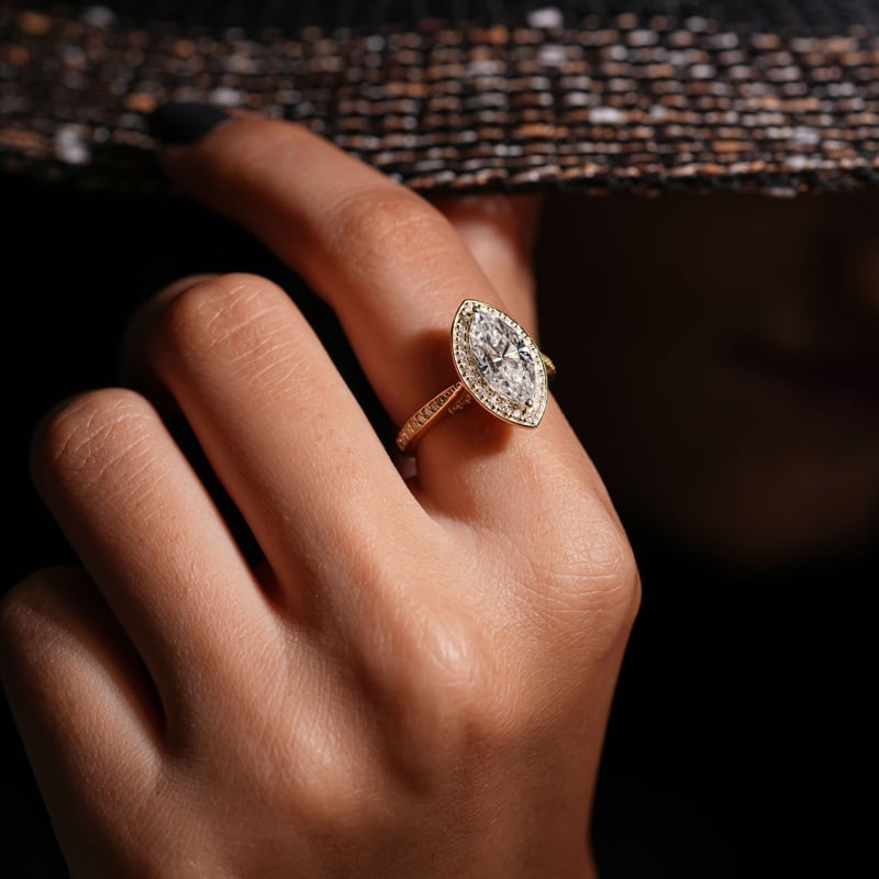 Marquise cut diamond ring