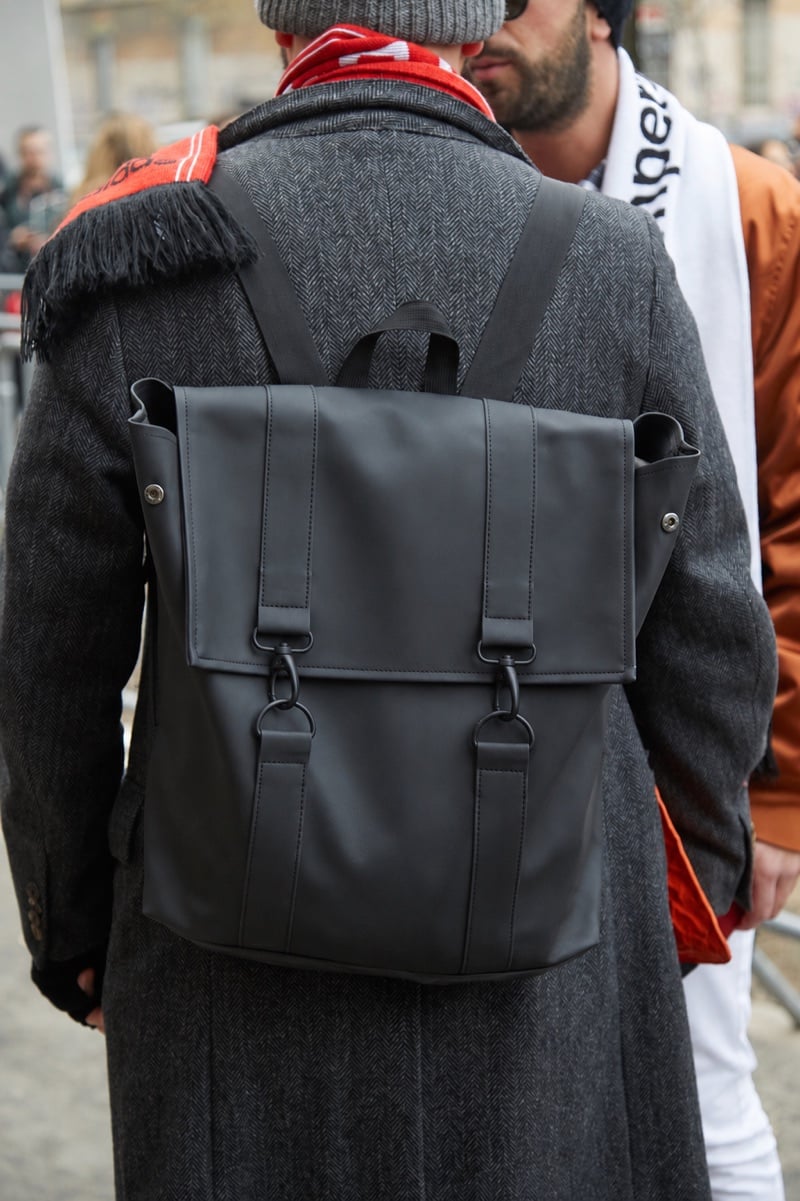 Rains leather backpack