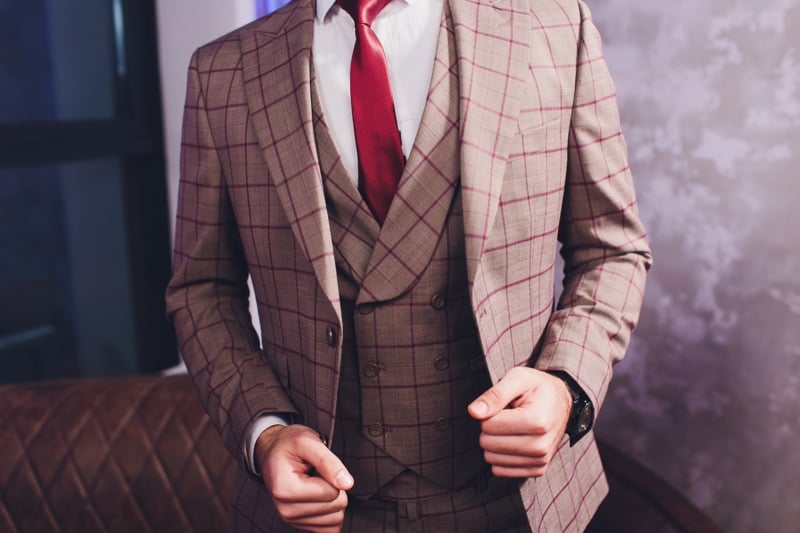 Closeup checkered suit
