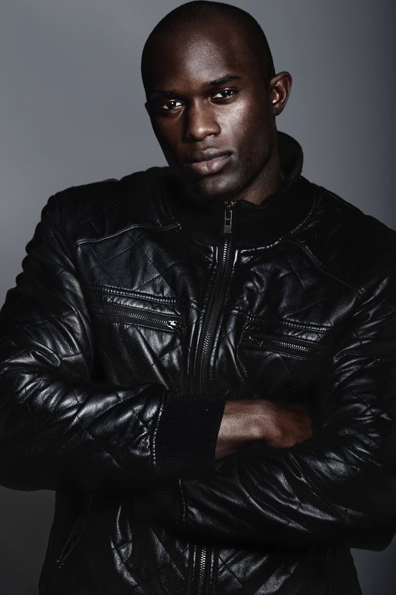 Leather jacket bald