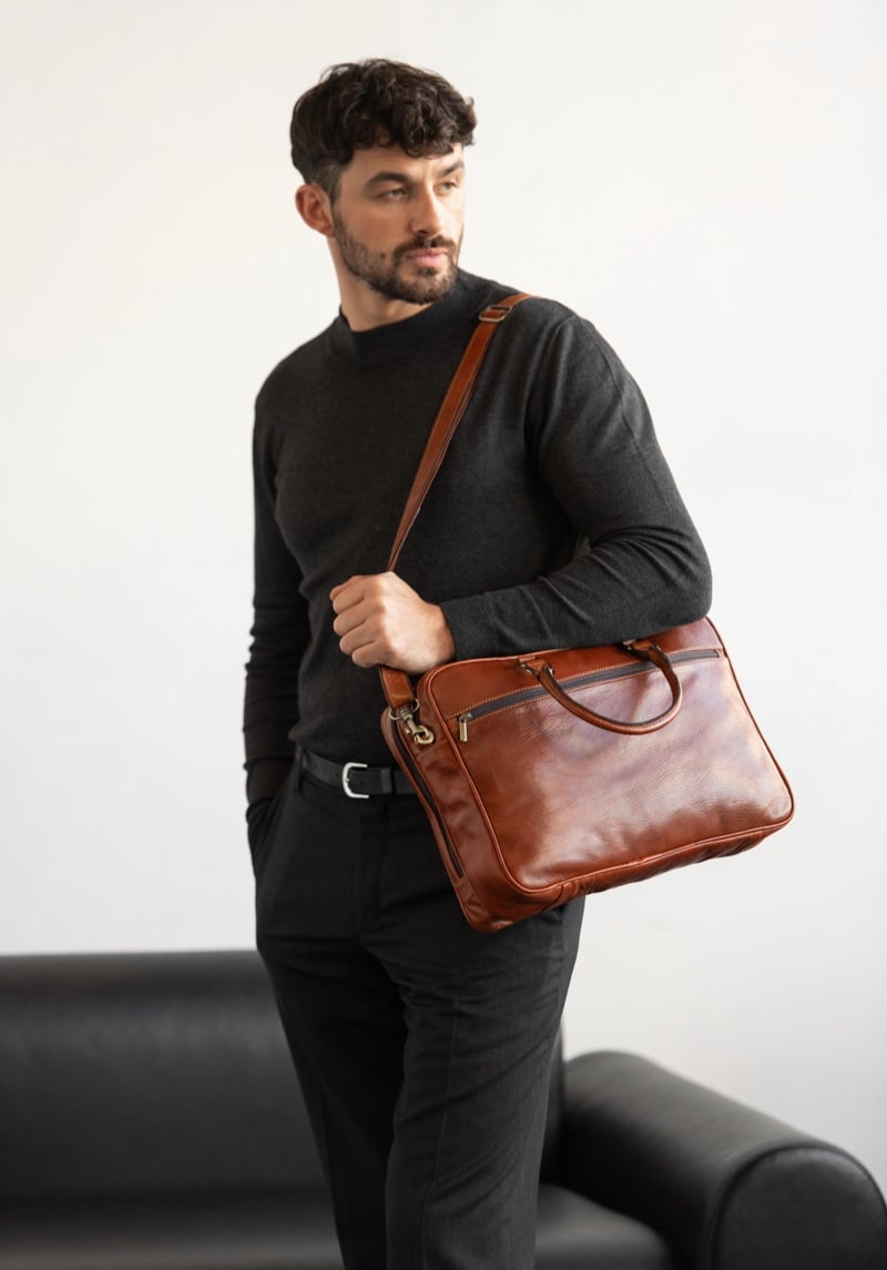Brown leather bag