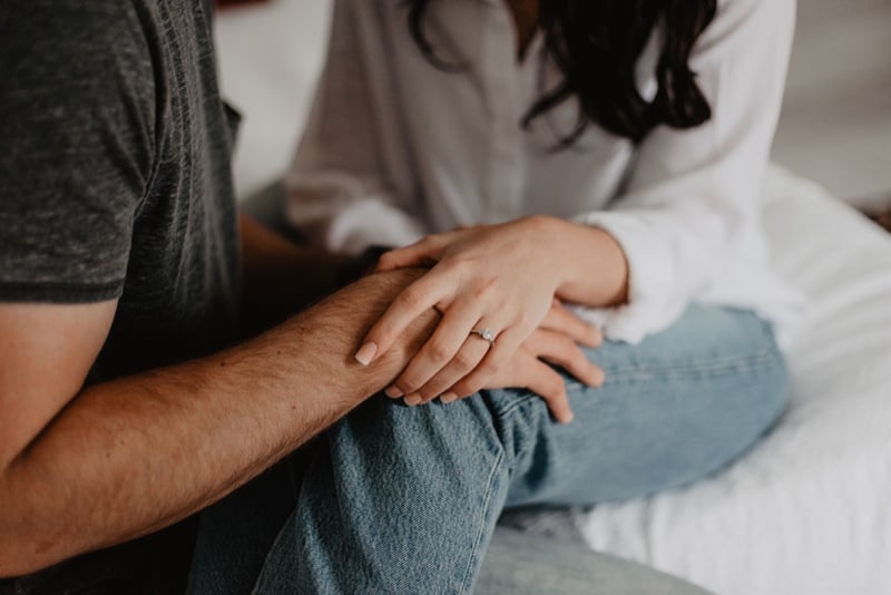 Casual engagement photo