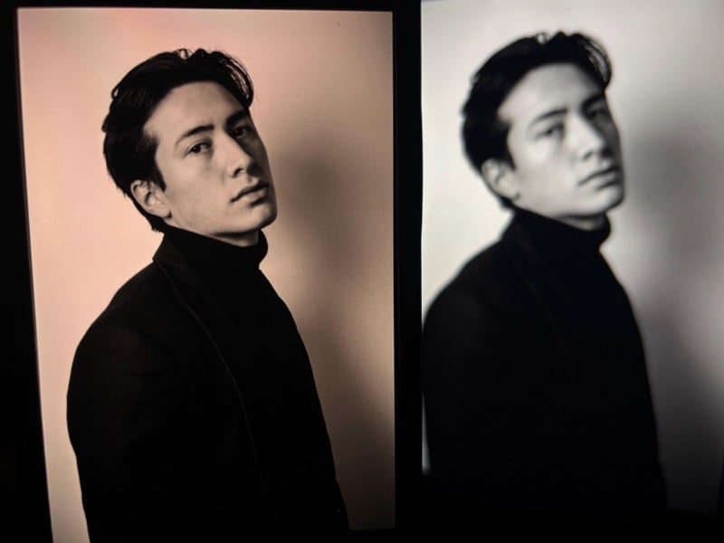 Hudson Williams turtleneck portrait
