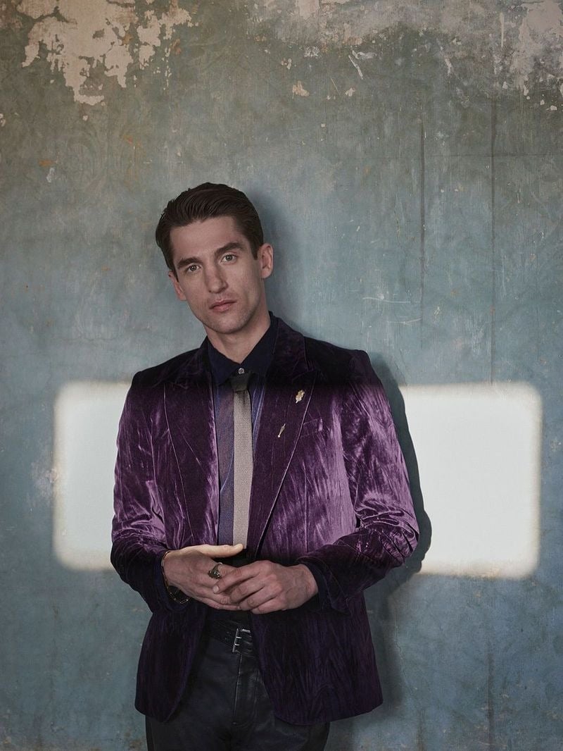 Anatol Modzelewski wears a purple velvet jacket for John Varvatos' fall-winter 2026 campaign